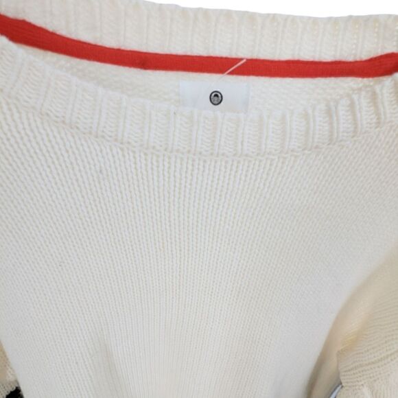 Sundry navy and white colorblock crewneck pullover w/ heart on sleeve medium - Picture 5 of 13